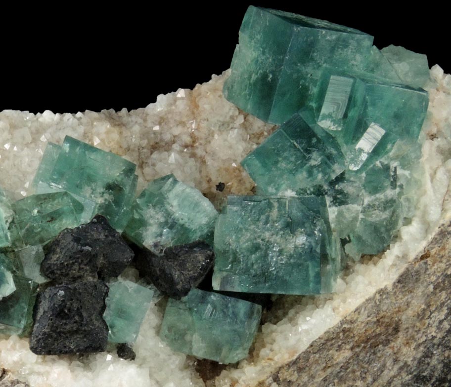 Fluorite with Galena on Quartz from Rogerley Mine, West Crosscut Pocket, Frosterley, County Durham, England