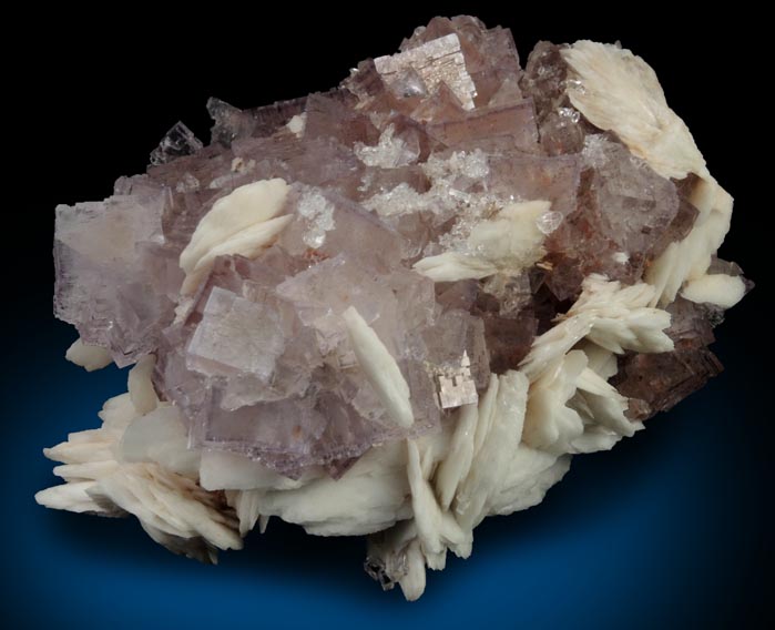 Fluorite with Barite from La Cabaa, Punta Arrobado, north of Berbes, Ribadesella, Asturias, Spain