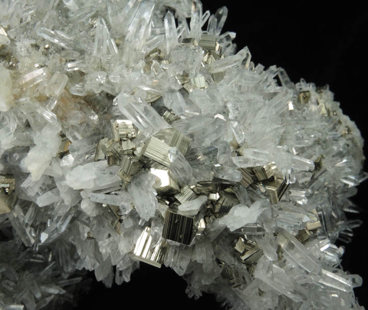 Pyrite and Quartz over Sphalerite from Animon Mine, Huaron District, Pasco Department, Peru