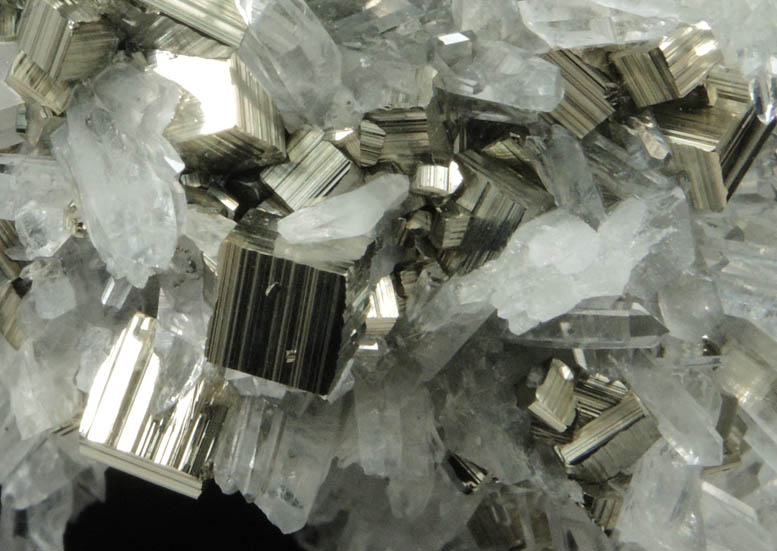 Pyrite and Quartz over Sphalerite from Animon Mine, Huaron District, Pasco Department, Peru