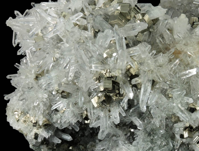 Pyrite and Quartz over Sphalerite from Animon Mine, Huaron District, Pasco Department, Peru