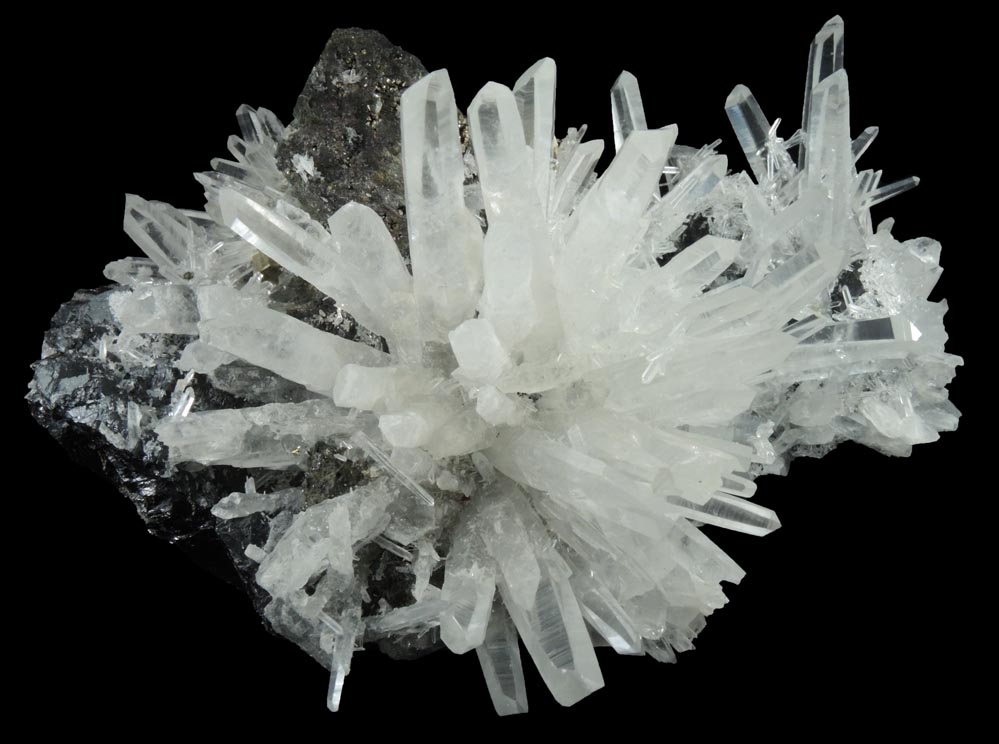 Quartz with Pyrite and Chalcopyrite on Sphalerite from Animon Mine, Huaron District, Pasco Department, Peru