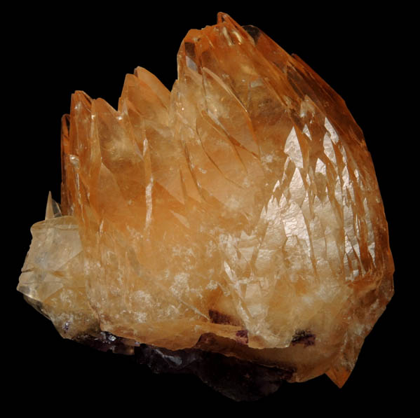 Calcite over Fluorite from Minerva #1 Mine, Cave-in-Rock District, Hardin County, Illinois
