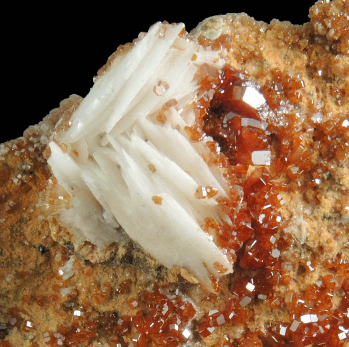 Barite and Vanadinite from Mibladen, Haute Moulouya Basin, Zeida-Aouli-Mibladen belt, Midelt Province, Morocco