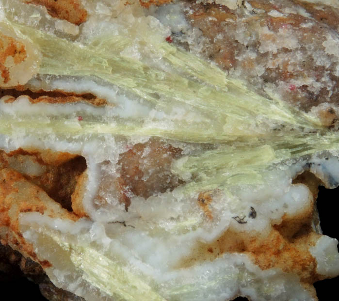 Carpathite in Quartz from Los Picachos, San Benito County, California