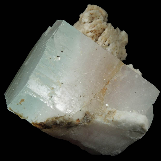 Beryl (bi-colored Aquamarine-Morganite) on Albite from Baha, Shigar Valley, Gilgit-Baltistan, Pakistan