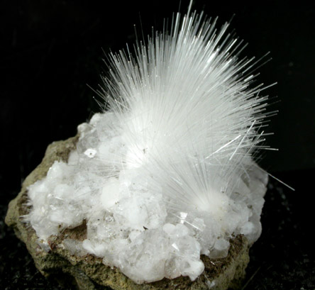 Mesolite on Analcime from Skookumchuck Dam, Tenino, Thurston County, Washington