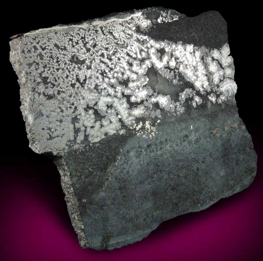 Silver (naturally crystallized native silver) from Siscoe Mine, Gowganda, Ontario, Canada