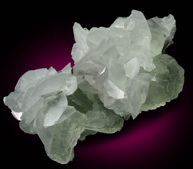 Calcite on Fluorite from Xianghualing Mine, 32 km north of Linwu, Hunan Province, China