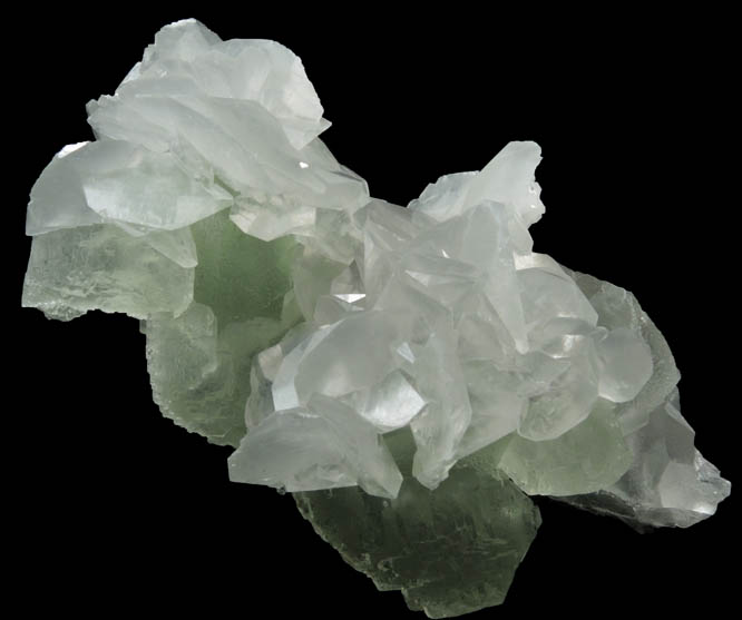 Calcite on Fluorite from Xianghualing Mine, 32 km north of Linwu, Hunan Province, China