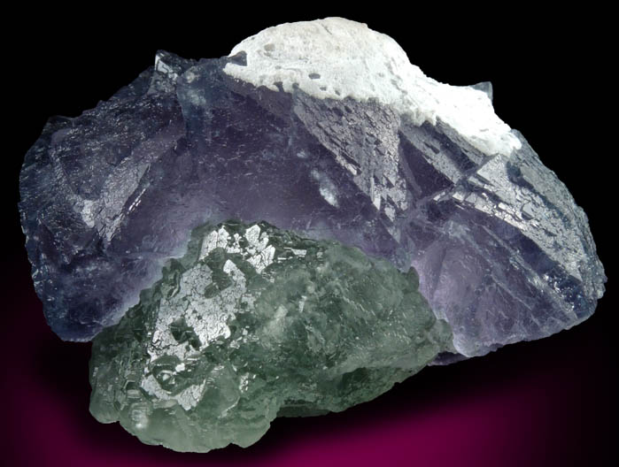 Fluorite on Fluorite with Quartz from De'an Mine, Wushan, Jiangxi Province, China