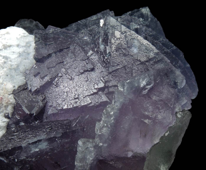 Fluorite on Fluorite with Quartz from De'an Mine, Wushan, Jiangxi Province, China