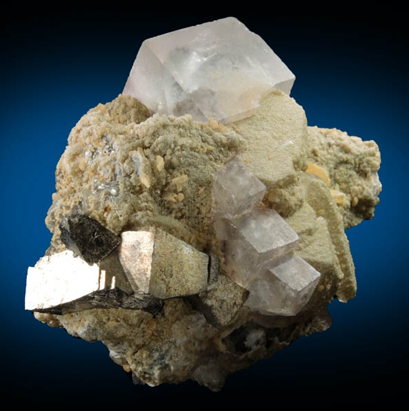 Fluorite, Arsenopyrite, Calcite, Quartz Muscovite from Yaogangxian Mine, Nanling Mountains, Hunan, China