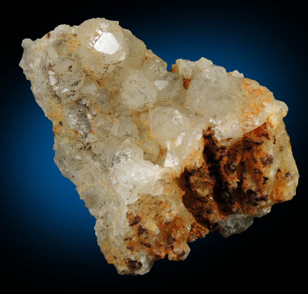 Quartz with pseudomorphic molds after Barite from Brookdale Mine, Phoenixville District, Chester County, Pennsylvania