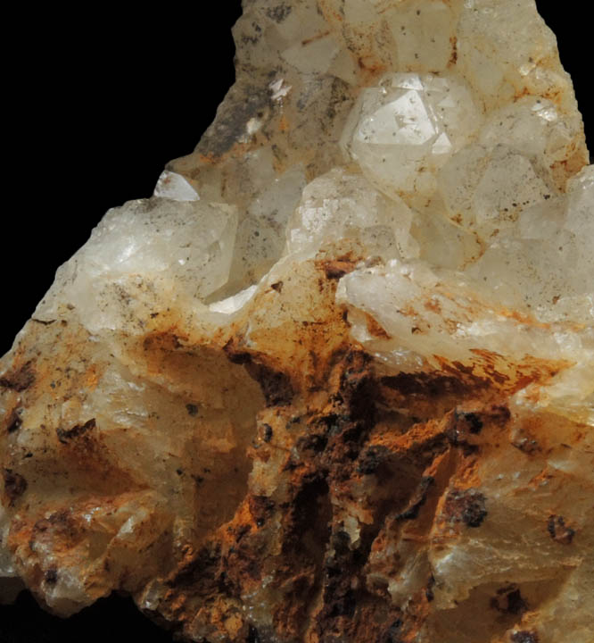 Quartz with pseudomorphic molds after Barite from Brookdale Mine, Phoenixville District, Chester County, Pennsylvania