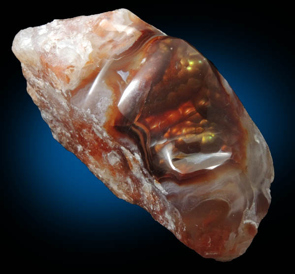 Quartz var. Fire Agate from Calvillo, Aguascalientes, Mexico