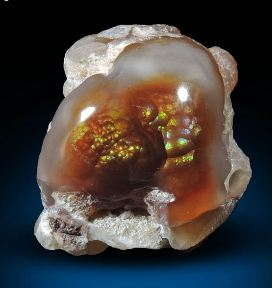 Quartz var. Fire Agate from Calvillo, Aguascalientes, Mexico