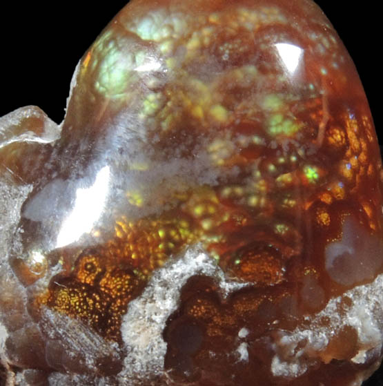 Quartz var. Fire Agate from Calvillo, Aguascalientes, Mexico