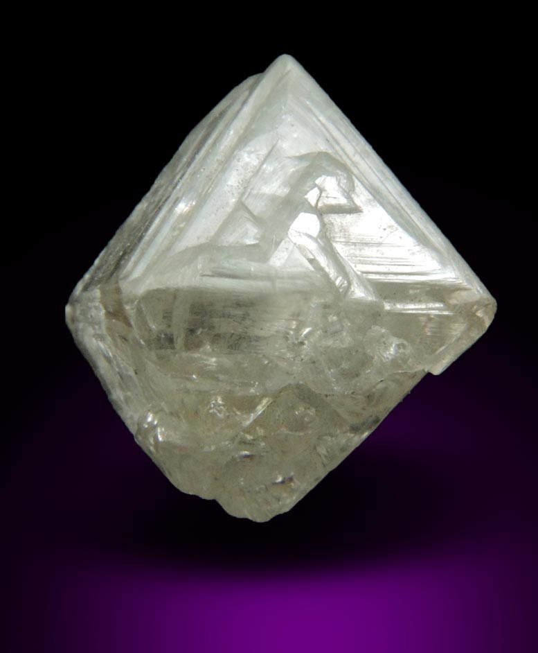 Diamond (3.40 carat pale-gray octahedral crystal) from Vaal River Mining District, Northern Cape Province, South Africa