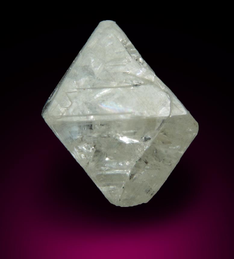 Diamond (1.68 carat pale yellow-gray octahedral crystal) from Vaal River Mining District, Northern Cape Province, South Africa