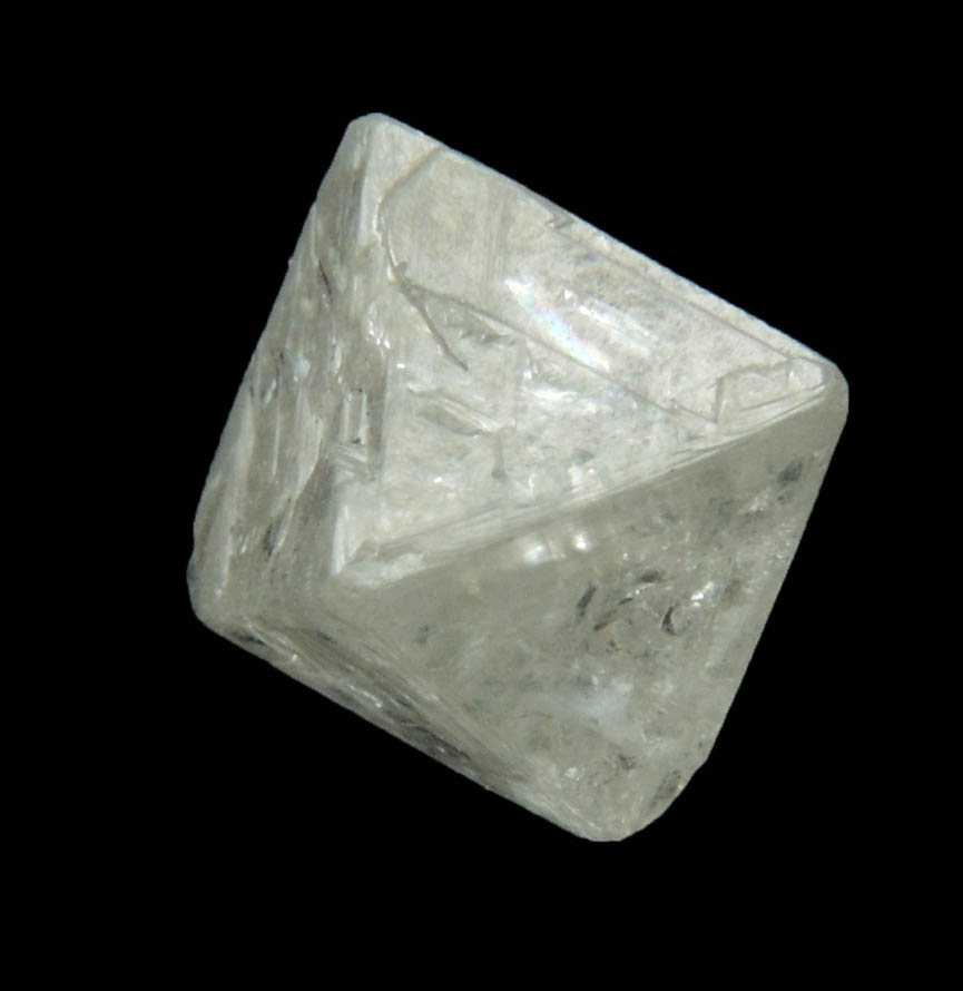 Diamond (1.68 carat pale yellow-gray octahedral crystal) from Vaal River Mining District, Northern Cape Province, South Africa