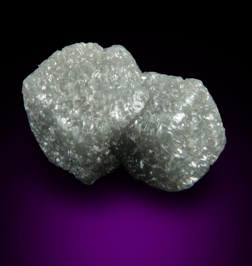 Diamond (2.46 carat interconnected gray cubic crystals) from Mbuji-Mayi, 300 km east of Tshikapa, Democratic Republic of the Congo