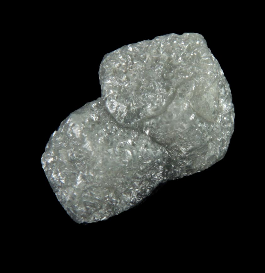 Diamond (2.46 carat interconnected gray cubic crystals) from Mbuji-Mayi, 300 km east of Tshikapa, Democratic Republic of the Congo