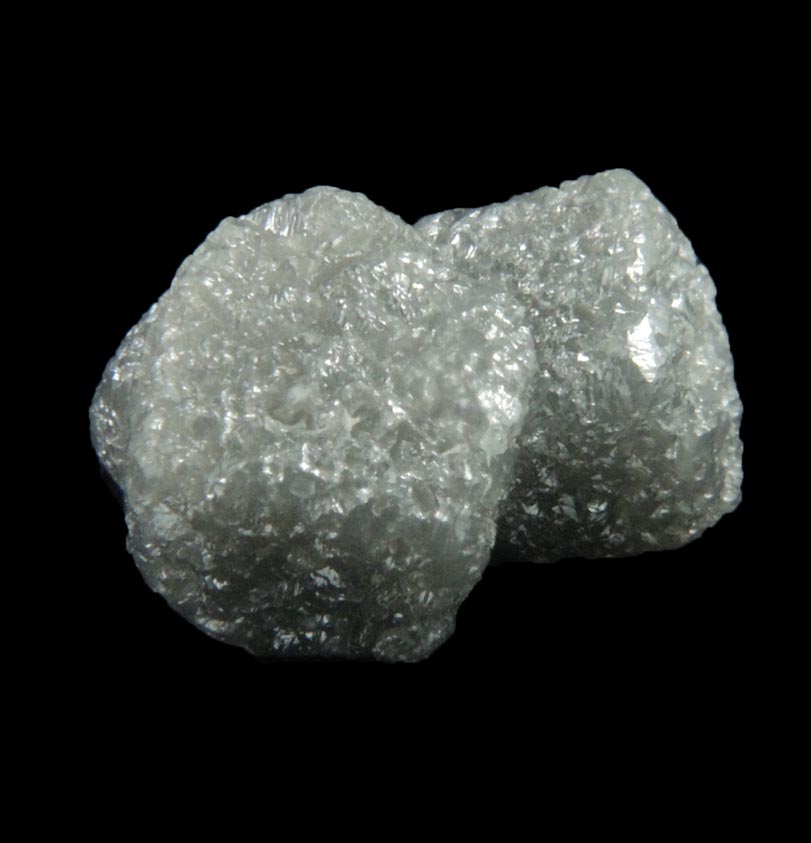 Diamond (2.46 carat interconnected gray cubic crystals) from Mbuji-Mayi, 300 km east of Tshikapa, Democratic Republic of the Congo