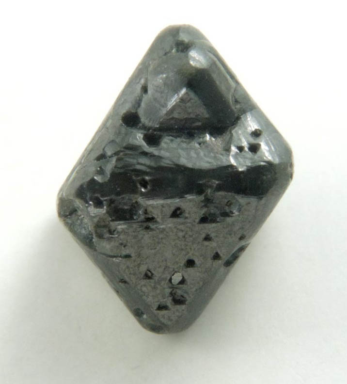 Diamond (2.24 carat translucent black octahedral uncut rough diamond) from Northern Cape Province, South Africa