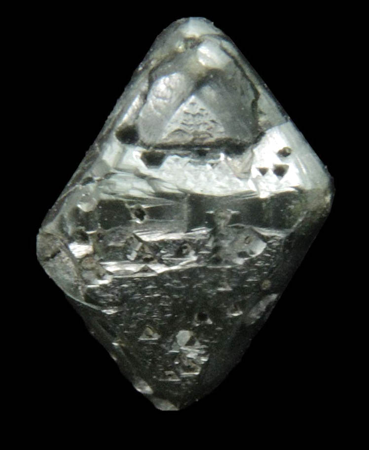 Diamond (2.24 carat translucent black octahedral uncut rough diamond) from Northern Cape Province, South Africa