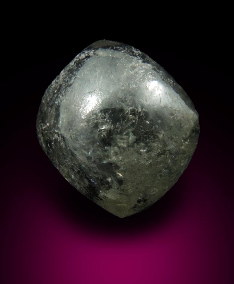 Diamond (3.09 carat black rounded octahedral crystal) from Mbuji-Mayi, 300 km east of Tshikapa, Democratic Republic of the Congo