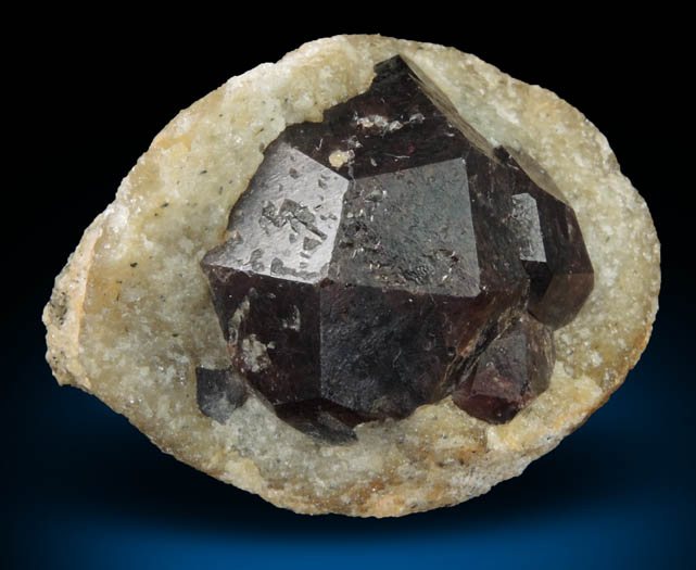 Almandine Garnet in Quartz nodule from Serrote Redondo, near Pedra Lavrada, Paraiba, Brazil