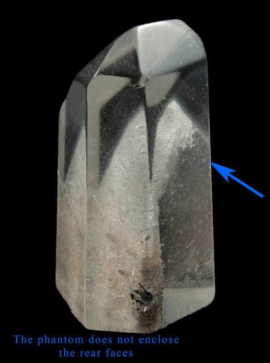 Quartz with phantom-growth zone (polished) from Minas Gerais, Brazil