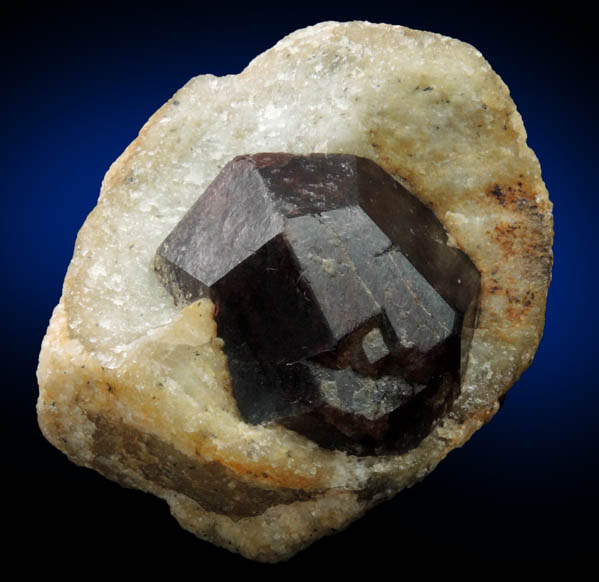 Almandine Garnet in Quartz nodule from Serrote Redondo, near Pedra Lavrada, Paraiba, Brazil