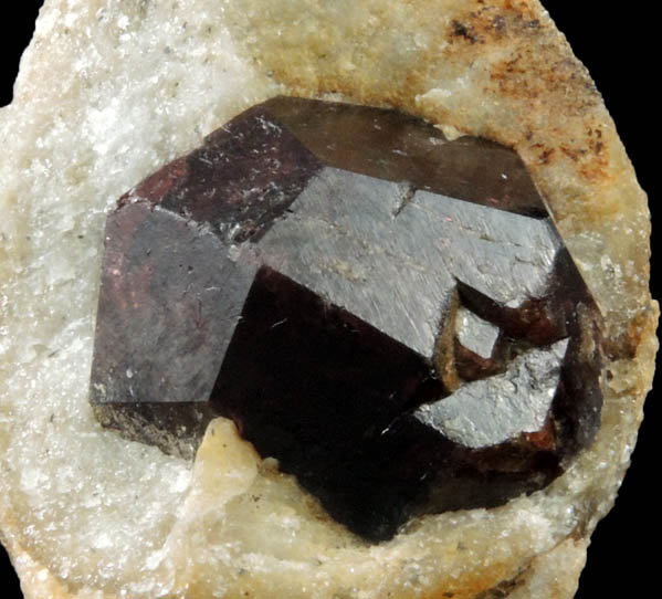 Almandine Garnet in Quartz nodule from Serrote Redondo, near Pedra Lavrada, Paraiba, Brazil