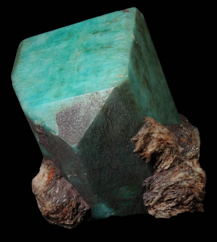 Microcline var. Amazonite with Albite from Crystal Peak area, 6.5 km northeast of Lake George, Park-Teller Counties, Colorado