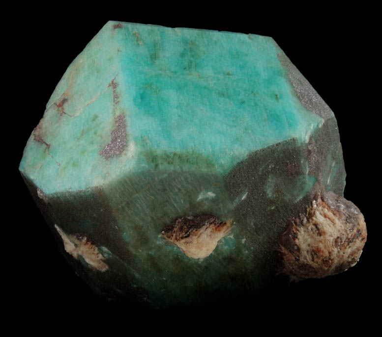 Microcline var. Amazonite with Albite from Crystal Peak area, 6.5 km northeast of Lake George, Park-Teller Counties, Colorado