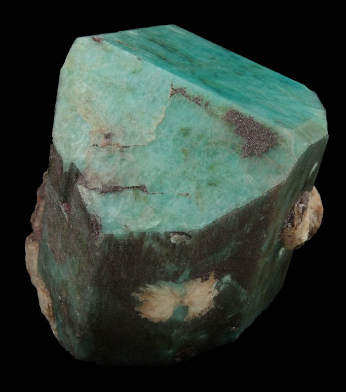 Microcline var. Amazonite with Albite from Crystal Peak area, 6.5 km northeast of Lake George, Park-Teller Counties, Colorado