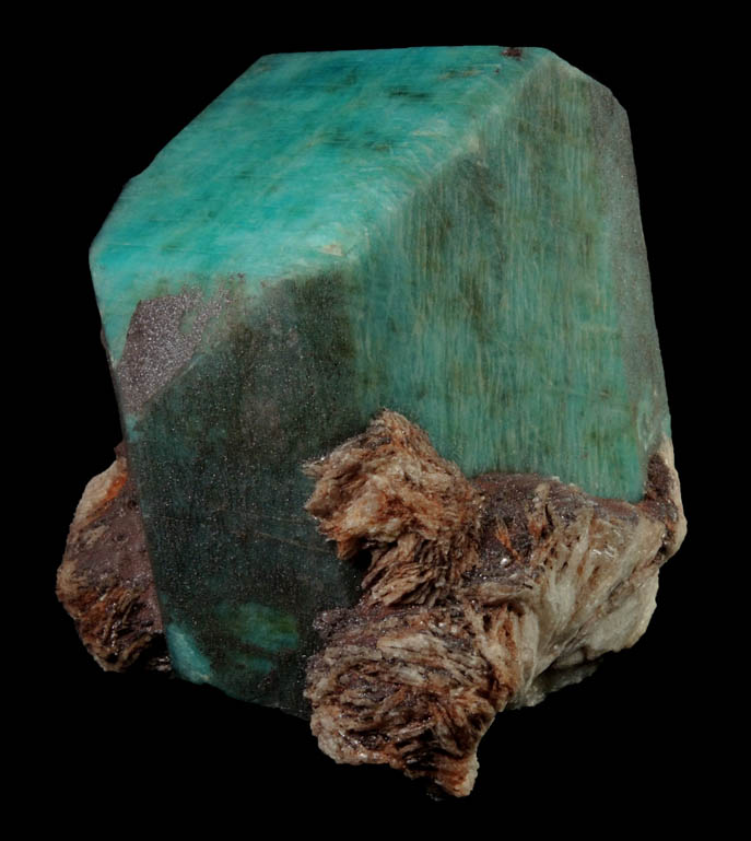 Microcline var. Amazonite with Albite from Crystal Peak area, 6.5 km northeast of Lake George, Park-Teller Counties, Colorado