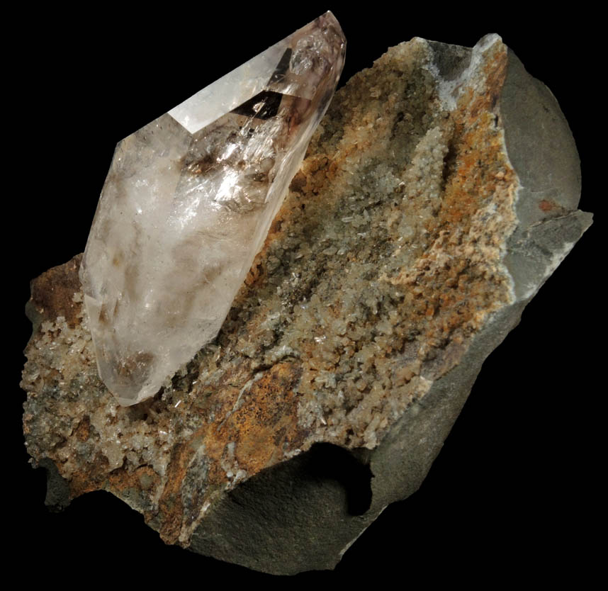 Quartz var. Smoky-Amethyst with phantom-growth zoning from Goboboseb Mountains, 43 km west of Brandberg Mountain, Erongo region, Namibia