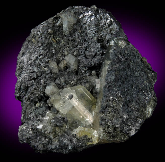 Anglesite on Galena from Tsumeb Mine, Otavi-Bergland District, Oshikoto, Namibia