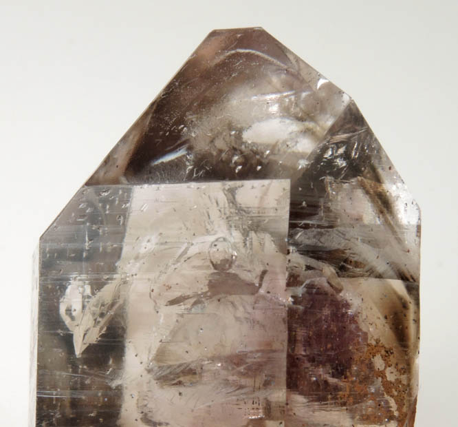 Quartz var. Smoky-Amethyst with two-phase inclusion (Enhydro) and unusual edge faces from Goboboseb Mountains, 43 km west of Brandberg Mountain, Erongo region, Namibia
