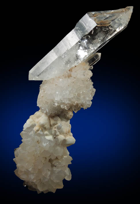 Quartz on Calcite-Aragonite from Goboboseb Mountains, 43 km west of Brandberg Mountain, Erongo region, Namibia