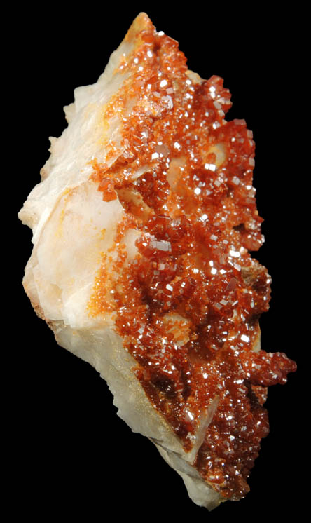 Vanadinite on Barite from Mibladen, Haute Moulouya Basin, Zeida-Aouli-Mibladen belt, Midelt Province, Morocco