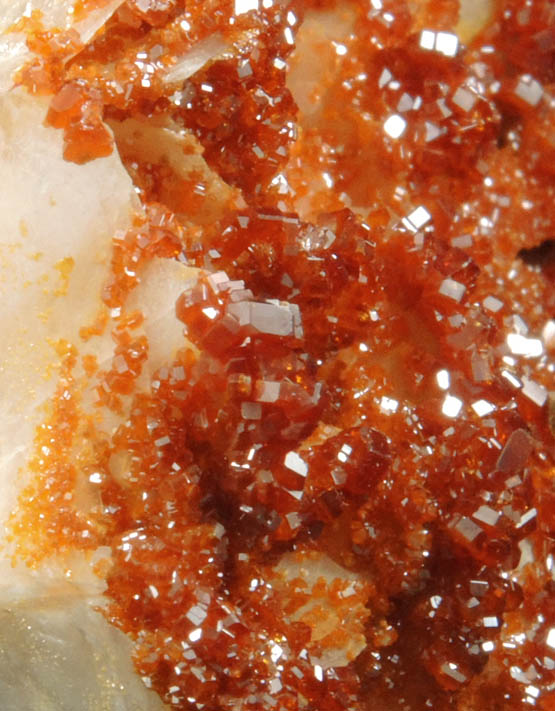 Vanadinite on Barite from Mibladen, Haute Moulouya Basin, Zeida-Aouli-Mibladen belt, Midelt Province, Morocco