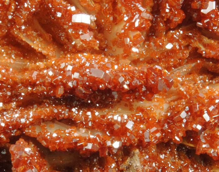 Vanadinite on Barite from Mibladen, Haute Moulouya Basin, Zeida-Aouli-Mibladen belt, Midelt Province, Morocco