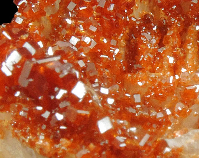 Vanadinite on Barite from Mibladen, Haute Moulouya Basin, Zeida-Aouli-Mibladen belt, Midelt Province, Morocco