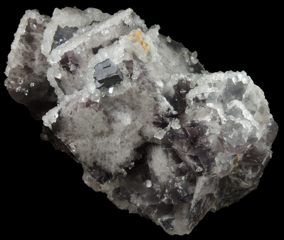 Quartz over Fluorite with Galena and Pyrite from Blackdene Mine, Ireshopeburn, Weardale, County Durham, England