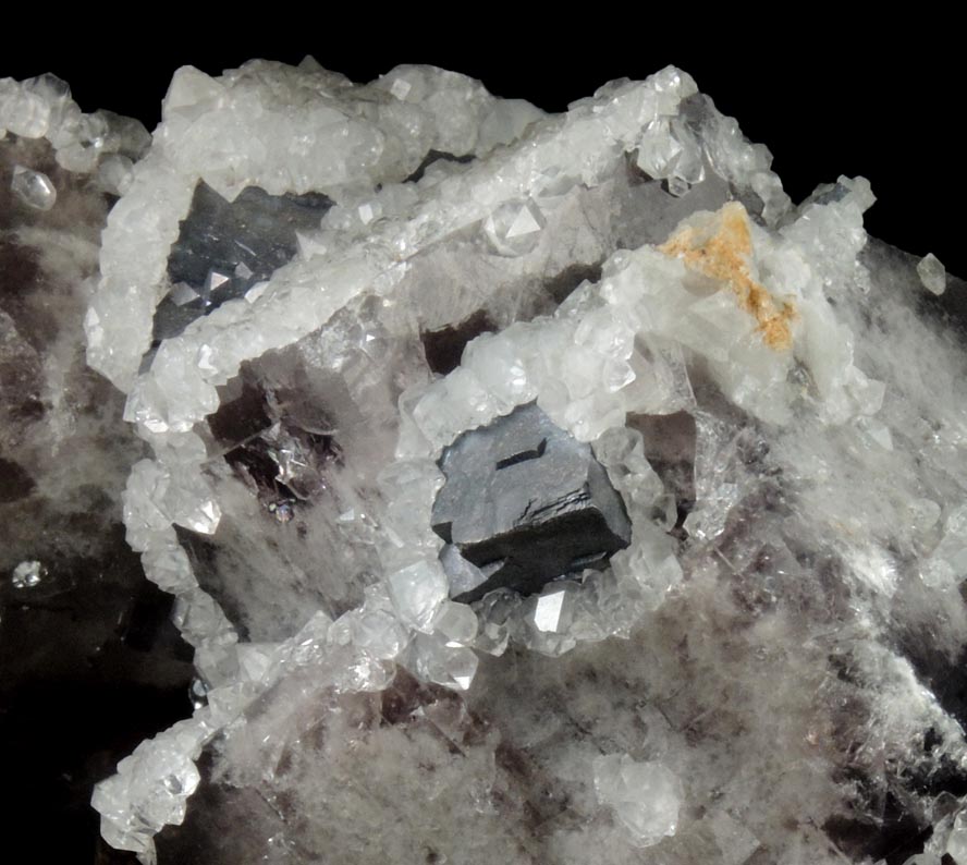 Quartz over Fluorite with Galena and Pyrite from Blackdene Mine, Ireshopeburn, Weardale, County Durham, England