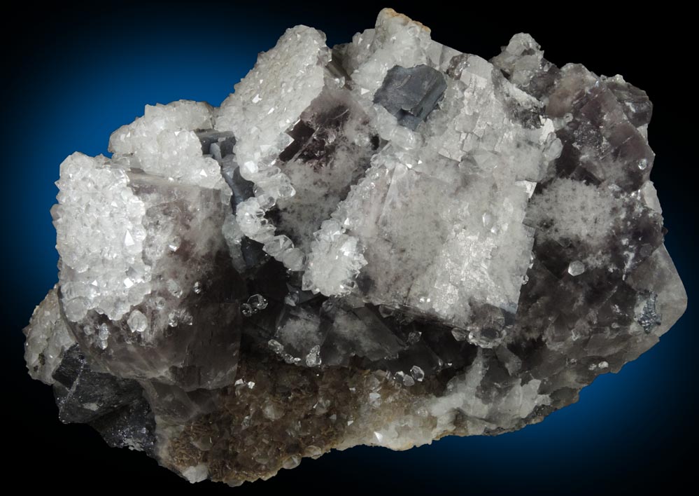 Quartz over Fluorite with Galena and Pyrite from Blackdene Mine, Ireshopeburn, Weardale, County Durham, England